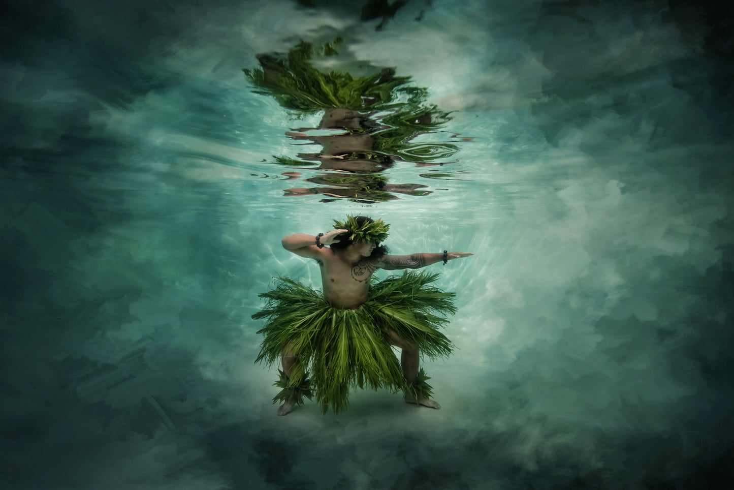 Fine Art Image of a Hawaiian Hula Dancer Underwater