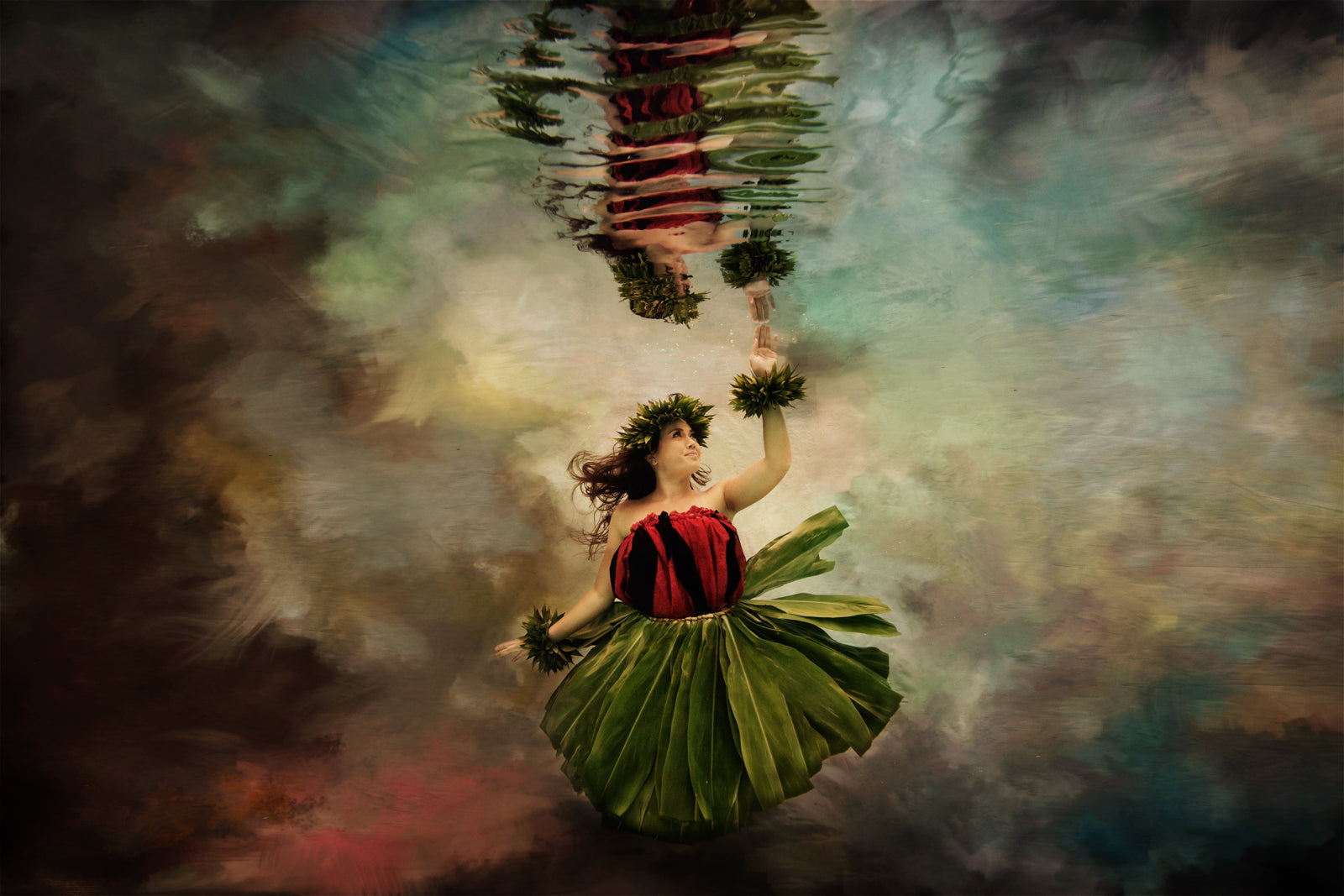 Fine Art Image of a Hawaiian Hula Dancer Underwater