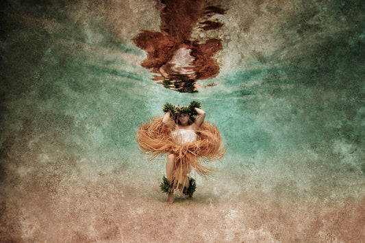 Fine Art Image of a Hawaiian Hula Dancer Underwater