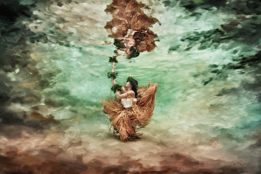 Fine Art Image of a Hawaiian Hula Dancer Underwater