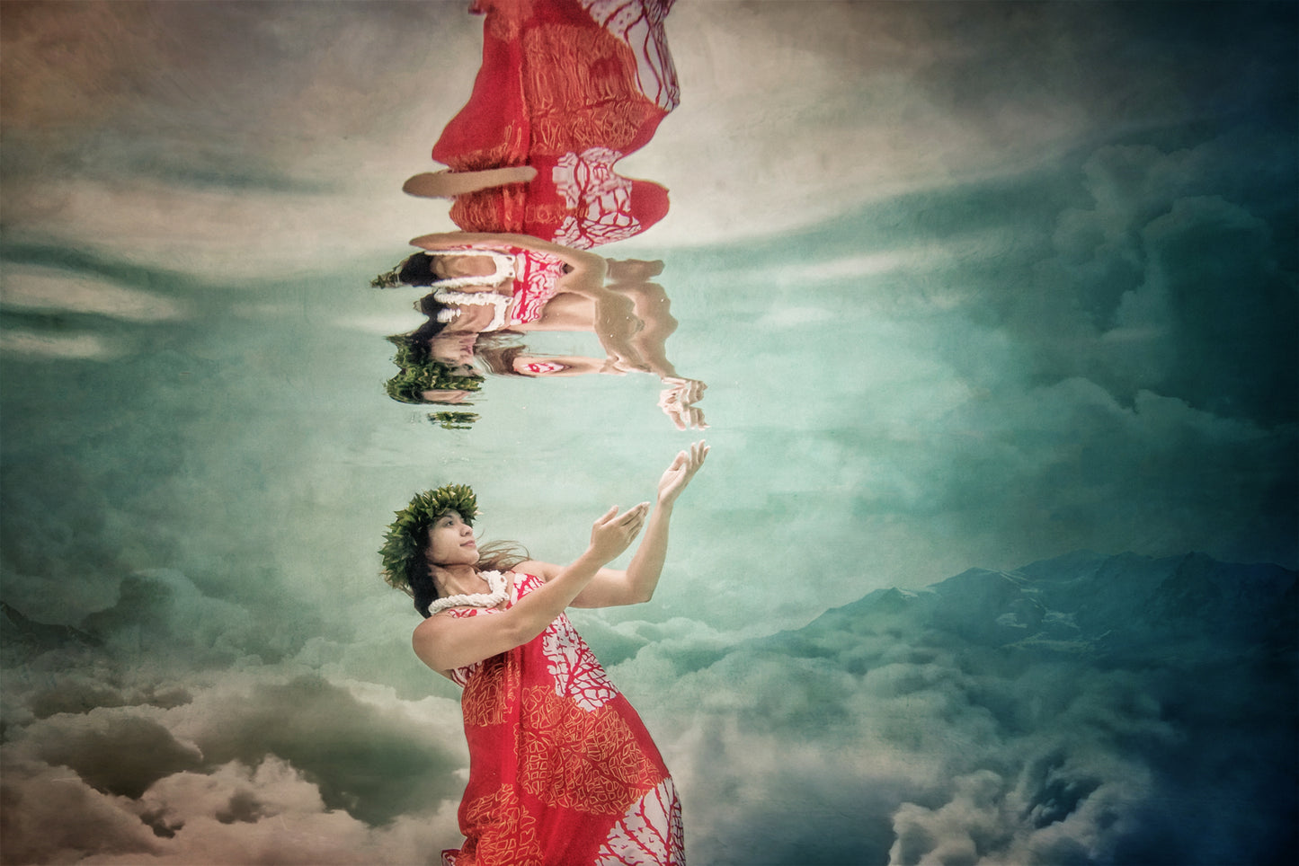 Fine Art Image of a Hawaiian Hula Dancer Underwater